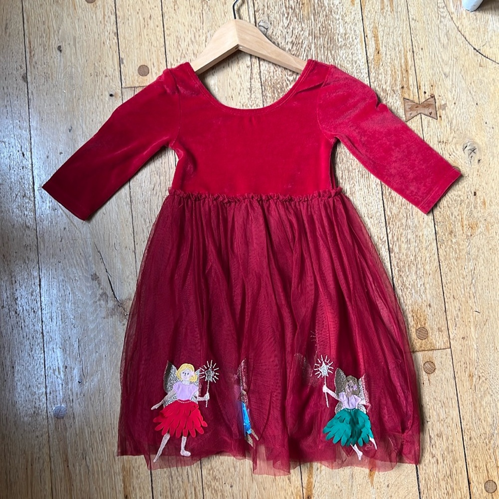 Red velvet tulle dress from Mini Biden